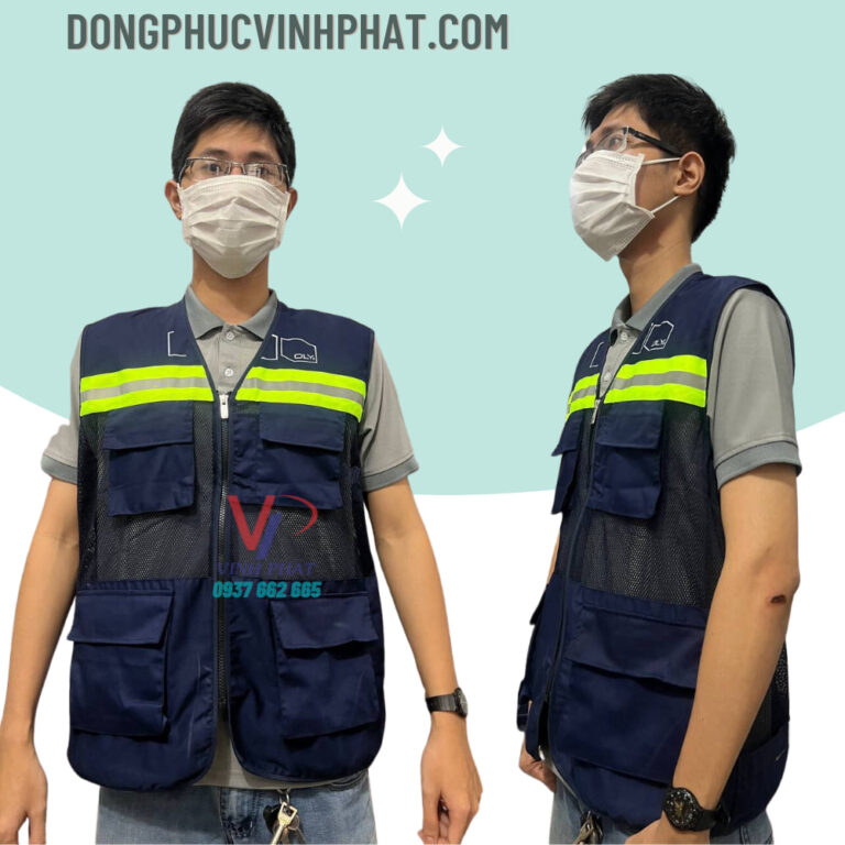 Áo gile phản quang bảo hộ công trình xây dựng màu vàng