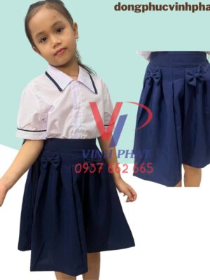 Váy đồng phục học sinh cấp 2 màu xanh dương - Đồng Phục Thiên Phước